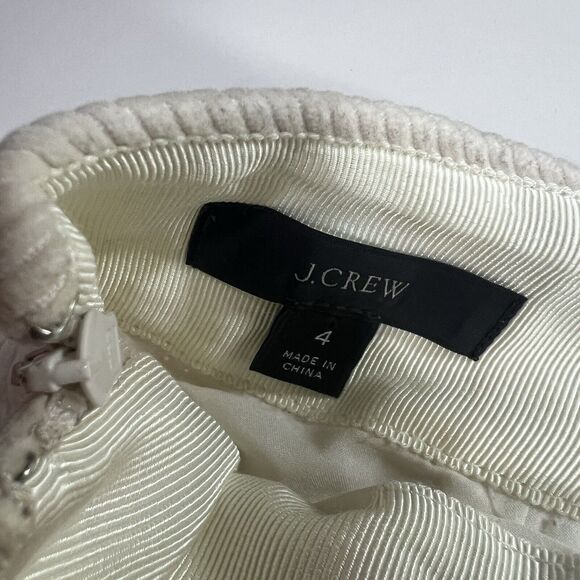 J CREW Women 99% Cotton Corduroy A-Line Mini Skirt Striped Cream Color SZ 4 - Picture 8 of 8